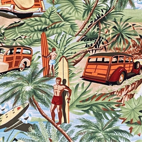 Cotton Scrubs & Co Hawaiian Shirt Surf Woody Tropical Print Size Large - Picture 4 of 9